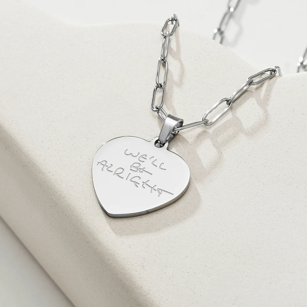 "We'll Be Alright" Necklace, Stainless Steel Harry Styles Heart Pendant Jewelry